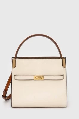 Tory Burch torebka skórzana Lee Radziwill Small Double kolor beżowy 158641.122