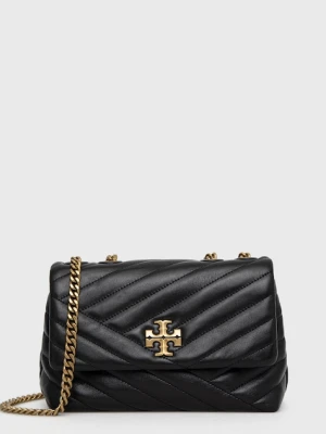 Tory Burch torebka skórzana Kira Chevron Small kolor czarny 90452.001