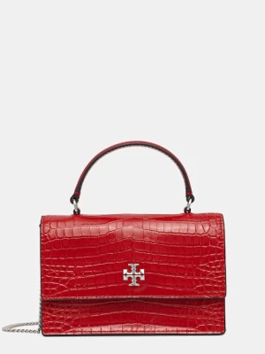 Tory Burch torebka skórzana Kira Croc Mini Top kolor czerwony 174400.600