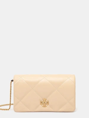 Tory Burch torebka skórzana Kira Diamond Quilt kolor beżowy 158624-700