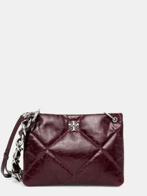 Tory Burch torebka skórzana Kira Diamond Quilt kolor fioletowy 174842.500