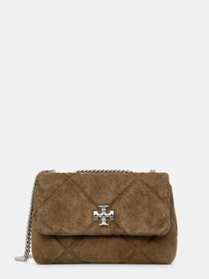 Tory Burch torebka skórzana Kira Diamond Quilt kolor zielony 169170.300