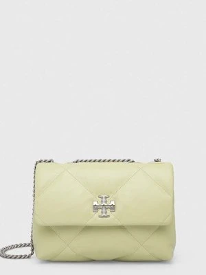 Tory Burch torebka skórzana Kira Diamond Quilt Small kolor zielony 154706.300