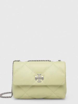 Tory Burch torebka skórzana Kira Diamond Quilt Small kolor zielony 154706.300