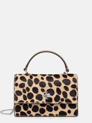 Tory Burch torebka skórzana Kira Haircalf Mini kolor beżowy 174399.250