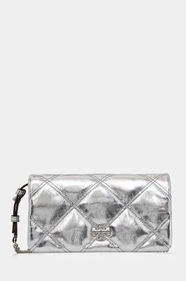 Tory Burch torebka skórzana Kira Metallic Diamond kolor srebrny 158631