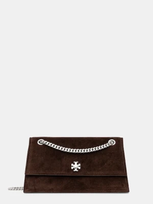 Tory Burch torebka skórzana Kira Turnlock Suede kolor brązowy 169176.200