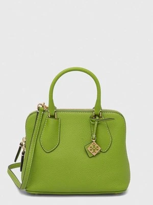 Tory Burch torebka skórzana Mini Pebbled Swing kolor zielony 155619.300