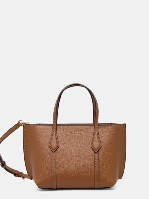 Tory Burch torebka skórzana Perry Mini Tote brązowy