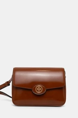 Tory Burch torebka skórzana Robinson kolor brązowy 143122.223