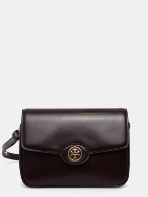 Tory Burch torebka skórzana Robinson kolor brązowy 161943.616