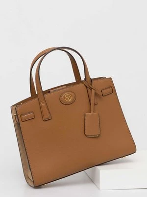 Tory Burch torebka skórzana Robinson Pebbled Small kolor brązowy 152752.202