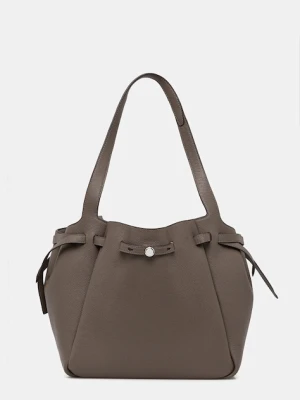 Tory Burch torebka skórzana Romy Pebbled Tote kolor brązowy 163388-001