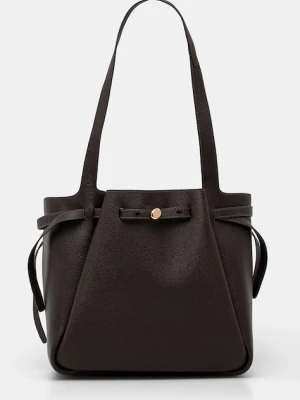 Tory Burch torebka skórzana Romy Pebbled Tote kolor brązowy 163388-200