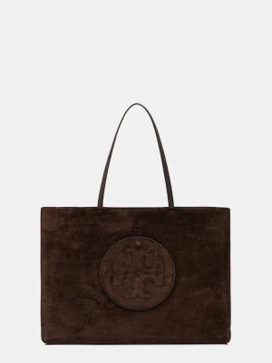 Tory Burch torebka zamszowa Ella Suede kolor brązowy 170980-200