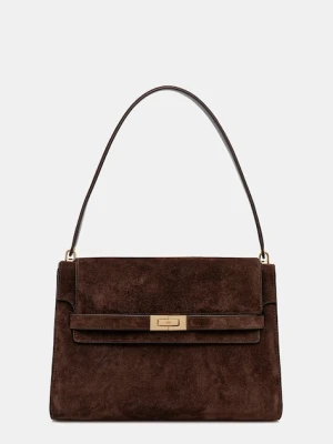 Tory Burch torebka zamszowa Lee Radziwill kolor brązowy 169256-200