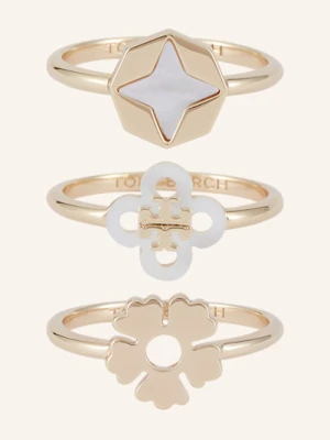 Tory Burch Zestaw 3 Pierścionków gold