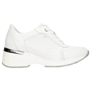 Białe sneakersy damskie na podwyzszonej podeszwie 46115-79 Wojas