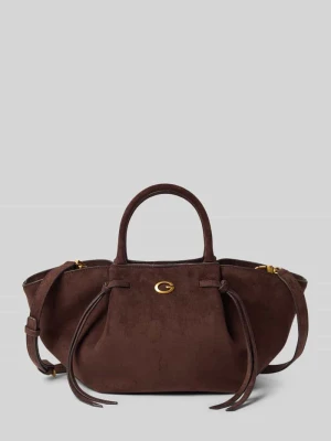 Tote Bag w imitacji weluru model 'ALLEGRA' Guess Ciemnobrązowy