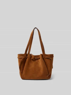 Torba typu tote o wyglądzie zamszu Tory Burch Camel