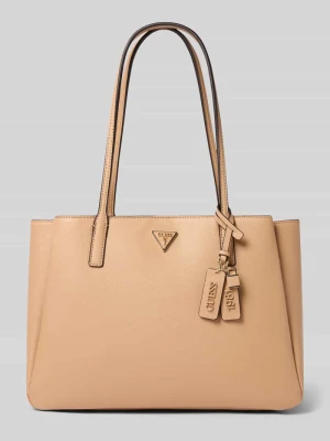 Tote Bag z materiał skóropodobny model 'Noelle' Guess Beżowy