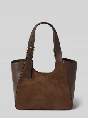 Tote Bag z naturalnej skóry cielęcej model 'Dora' Furla Ciemnobrązowy