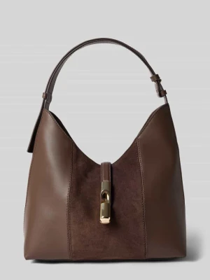 Tote Bag z naturalnej skóry model 'Goccia' Furla Ciemnobrązowy