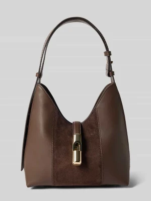 Tote Bag z naturalnej skóry model 'Goccia' Furla Ciemnobrązowy