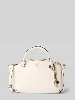 Tote bag ze skóry imitacji model 'Gilda' Guess Złamany biały