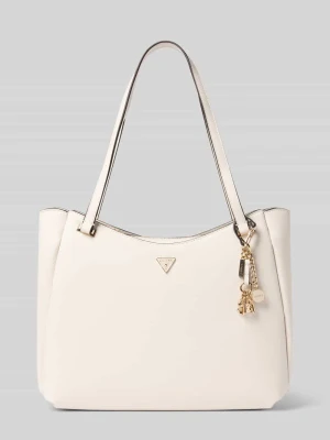 Tote bag ze skóry imitacji model 'Gilda' Guess Złamany biały