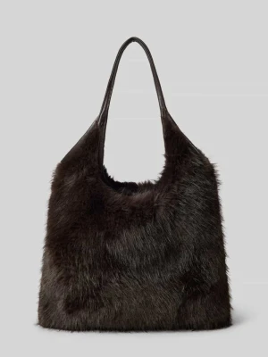 Tote bag ze sztucznego futra LUISA CERANO Ciemnobrązowy