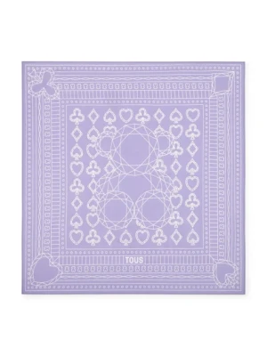 Tous apaszka z jedwabiem All In damska kolor fioletowy wzorzysta 2002377468