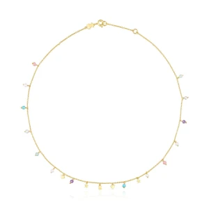 Tous Cool Joy - Naszyjnik Z Żółtego Srebra Vermeil Z Kamieniami Szlachetnymi I Półszlachetnymi - Tous