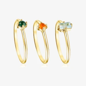 Tous Good Vibes - Pierścionek Z Żółtego Srebra Vermeil Z Kamieniami Szlachetnymi - Tous Rozmiar