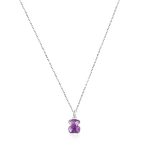 Tous Icon Color - Naszyjnik Ze Srebra Z Fasetowanym Ametystem - Tous