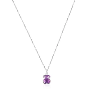 Tous Icon Color - Naszyjnik Ze Srebra Z Fasetowanym Ametystem - Tous Rozmiar
