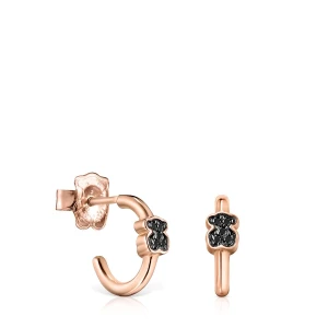 Tous Mini Motif - Kolczyki Z Różowego Srebra Vermeil Ze Spinelami - Tous