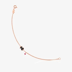 Tous Motif - Bransoletka Tous Z Różowego Srebra Vermeil Ze Spinelami I Rubinem - Tous