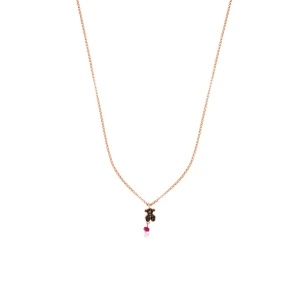 Tous Motif - Naszyjnik Z Różowego Srebra Vermeil Ze Spinelami I Rubinem - Tous