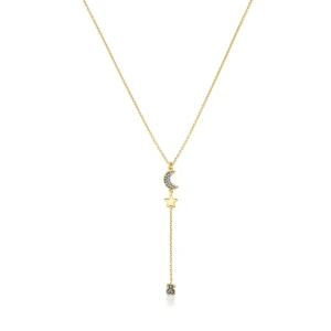 Tous Nocturne - Naszyjnik Z Żółtego Srebra Vermeil Oraz Ciemnego Srebra Z Diamentami - Tous
