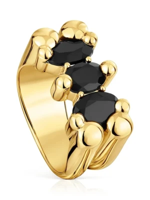 Tous pierścionek ze srebra pokrytego złotem Bold Bear Gem 1004228212