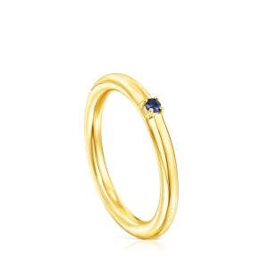Tous Ring Mix – Pierścionek Z Żółtego Srebra Vermeil Z Szafirem - Tous