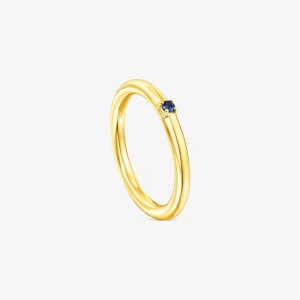 Tous Ring Mix – Pierścionek Z Żółtego Srebra Vermeil Z Szafirem - Tous