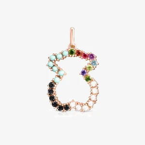 Tous Straight - Zawieszka Z Różowego Srebra Vermeil Z Kamieniami - Tous Rozmiar