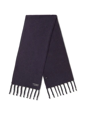 Tous szalik z domieszką wełny TEXTIL granatowy