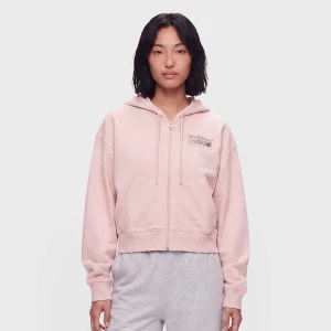 Trackside Fleece Full Zip New Balance Różowy intensywny