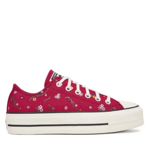 Trampki Converse Chuck Taylor All Star Lift Platform Embroidered Floral Patchwork A15535C Bordowy