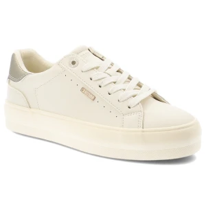 Trampki damskie Big Star, skóra ekologiczna sznurowany fason gruba gumowa podeszwa minimalistyczny design subtelne logo, beżowe, TT274806