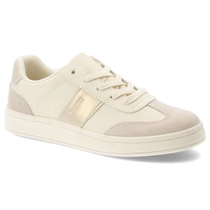 Trampki damskie Big Star, skóra naturalna i zamszowe wstawki sznurowany fason minimalistyczny design lekka podeszwa stonowana kolorystyka, beżowe, TT