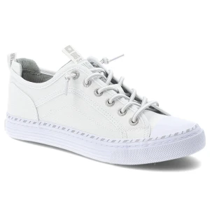 Trampki damskie Big Star, tekstylna cholewka sznurowany fason klasyczna biała gumowa podeszwa minimalistyczny design, białe, TT274388